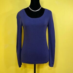 EUC LOFT Royal Blue Scoop Neck Sweater Size Extra Small